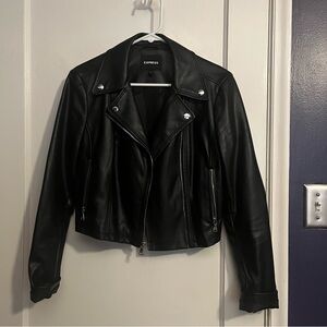 Express Faux Leather Jacket - Black - Size Small